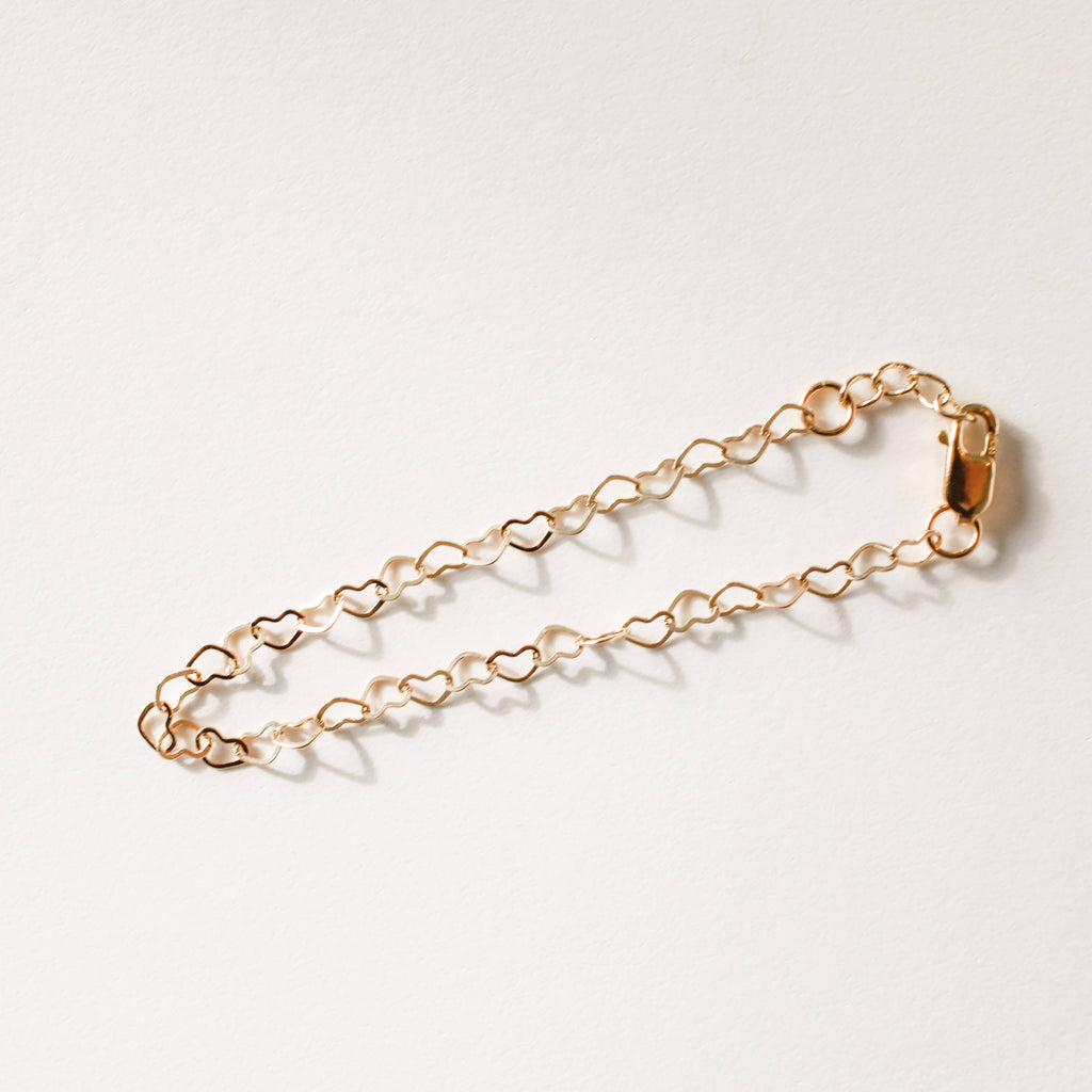 gold filled heart bracelet