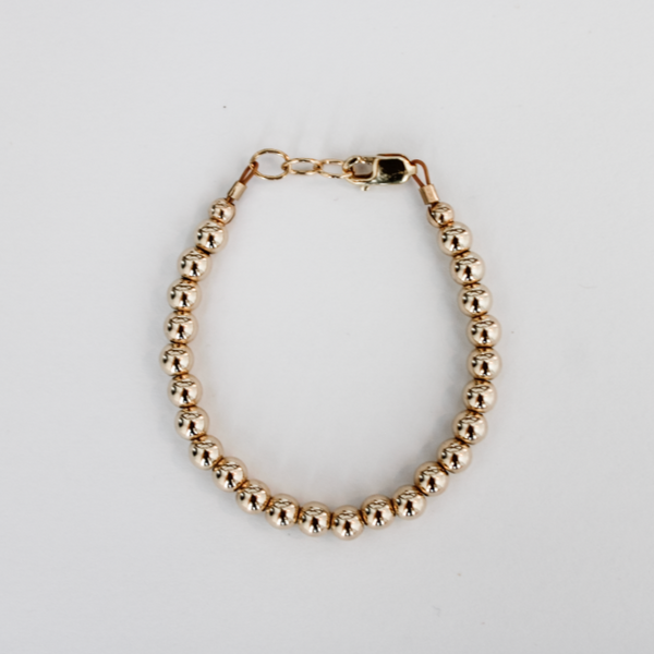 4mm gold filled beaded bracelet